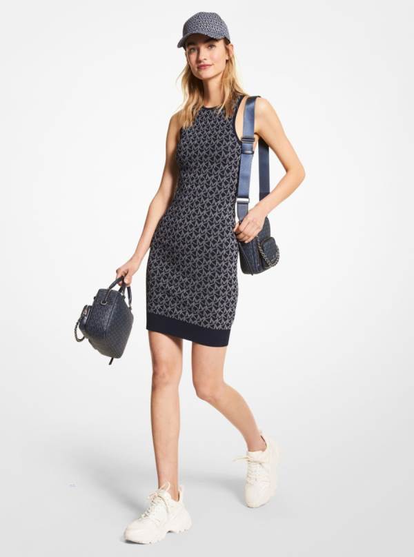 Damske Saty Michael Kors Logo Jacquard Tank Modre - Oblecenie Michael Kors Sleva | GLBNS-9217